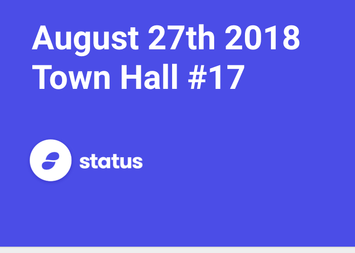 Status.im Town Hall 27-08-2018