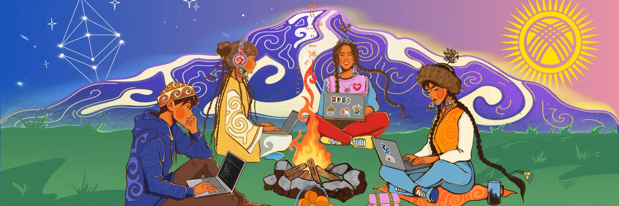 Status Network gasless Web3 builders illustration for ETHBishkek hackathon.