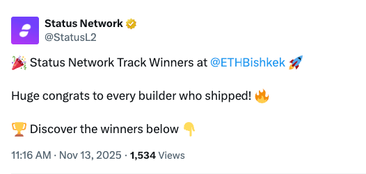 ETHBishkek Web3 hackathon builders working on Status Network projects.