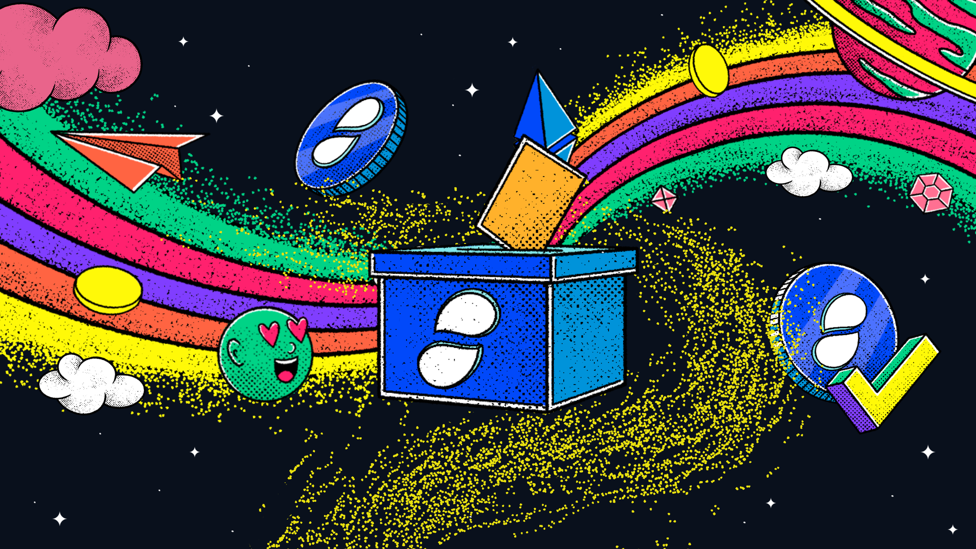 Banner illustrating the community vote to activate part of the SNT Community Fund for the Status Network launch.